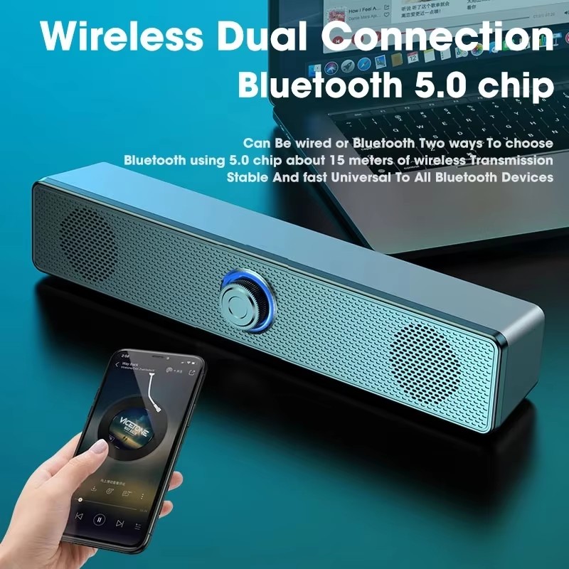 Home Cinema Tv - ลำโพงซาวด์บาร์สำหรับคอมพิวเตอร์ แบบมีสายและไร้สาย ลำโพงบลูทูธแบบพกพา สำหรับพีซี ทีวี แล็ปท็อป